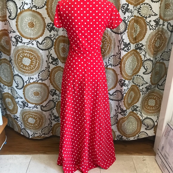 Red polka-dot maxi dress - Picture 4 of 7